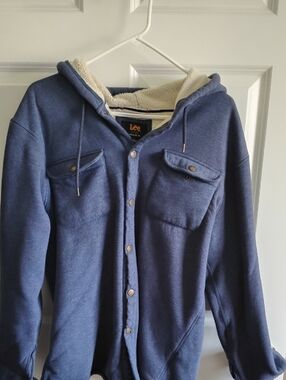 Lee Cream Sherpa-Lined Jacket with Navy Trim